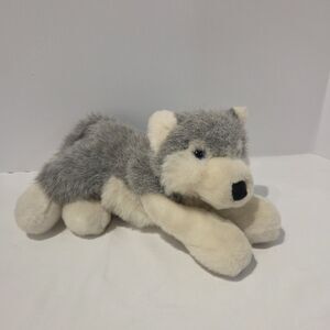 Husky Wolf Gray White Dog Plush Stuffed Animal 12" Beanie Beans Pellets